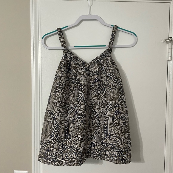 Banana Republic Tops - Banana Republic Black and Cream Paisley Tank Top
